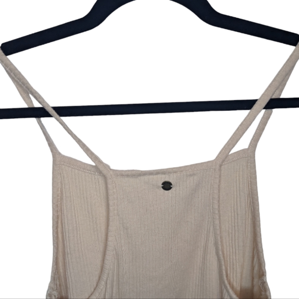 Roxy Women's Beige/Cream Ribbed Cropped Tank Top Size S 🌸 - Picture 8 of 14